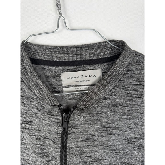Zara's gray full-zip jacket from‎  "Specials" collection Size M - Picture 2 of 5